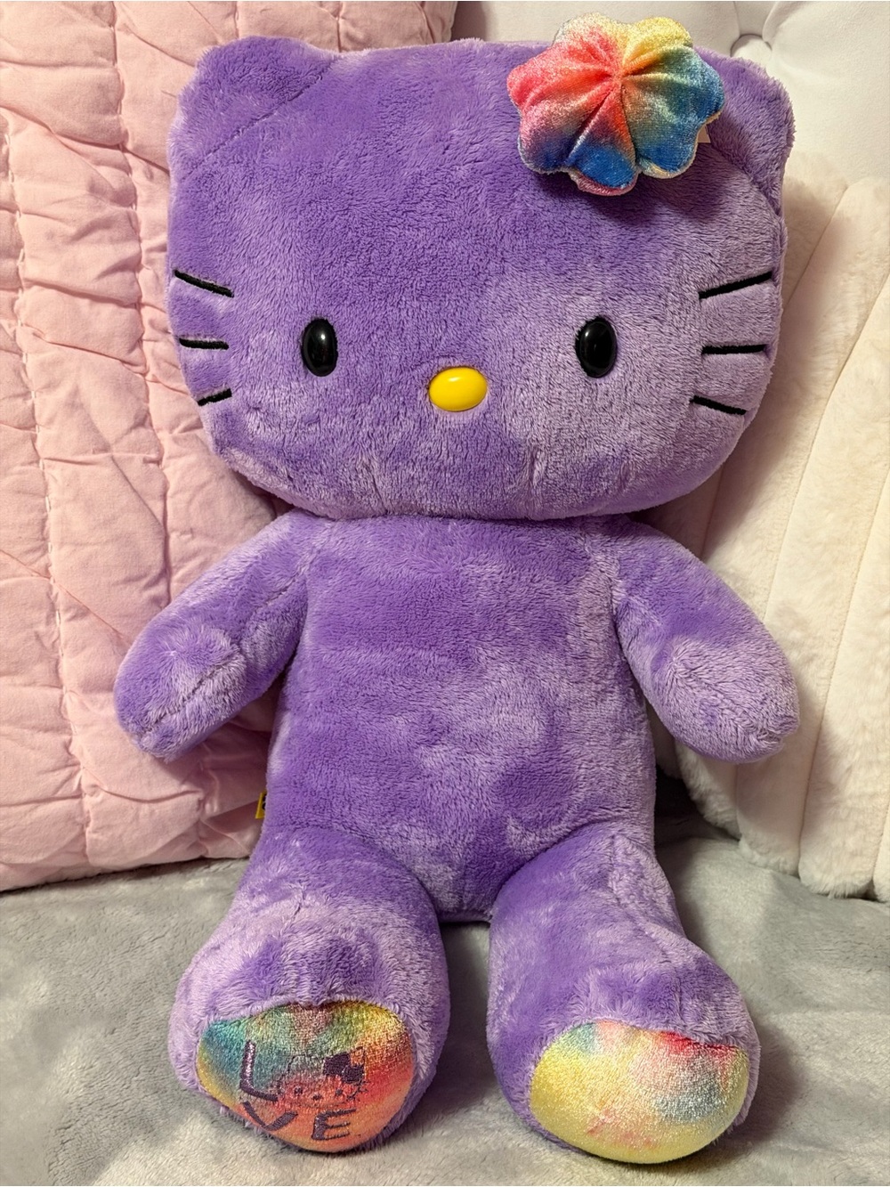 Hello Kitty Build a Bear Purple Tye Dye Love w/ Bow